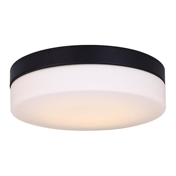 Canarm Jax, Lfm127A14Bk, Mbk Color, Led Flush Mount, Flat Opal Glass, 185W Le LFM127A14BK